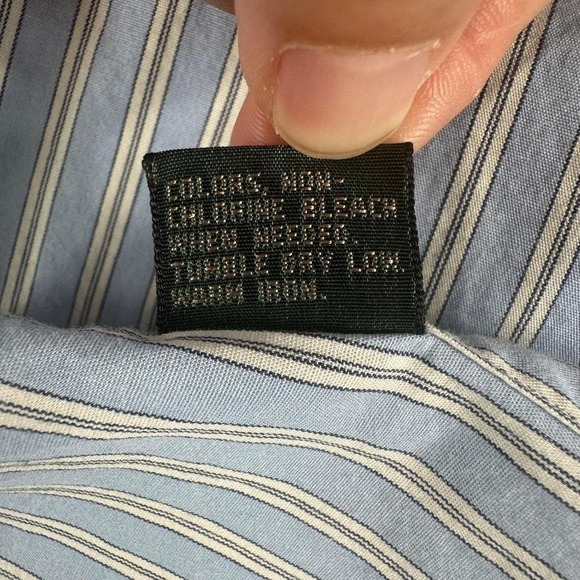 J Crew Vintage Oarsman Tag Shirt Mens 14.5 33 Small Blue Striped Elevated Basics - Picture 5 of 7